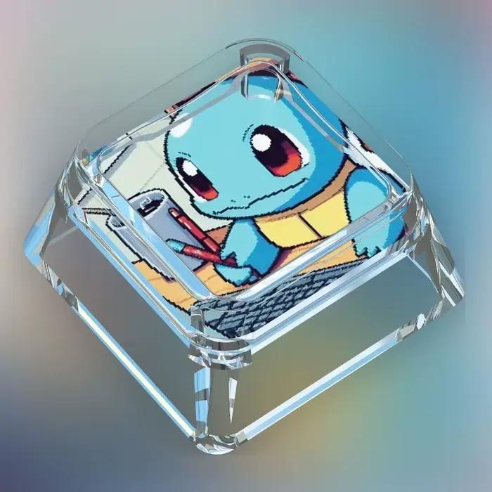Creative Workman Style Pokémon poupée Transparent unique Keycap dessin animé mignon ronflement Pikachu axe transversal