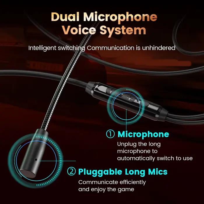 EARDECO écouteurs de jeu HD micro filaire casque basse HIFI