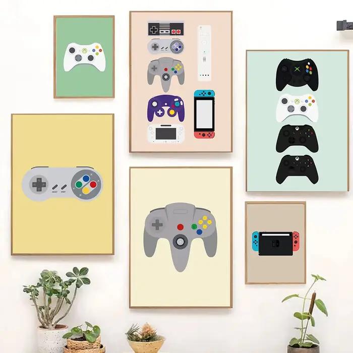 Affiche de contrôleurs de jeux vidéo rétro