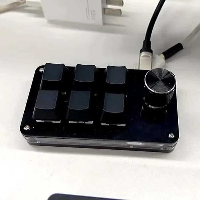 Clavier de jeu mécanique 6 touches 1 bouton rotatif programmable