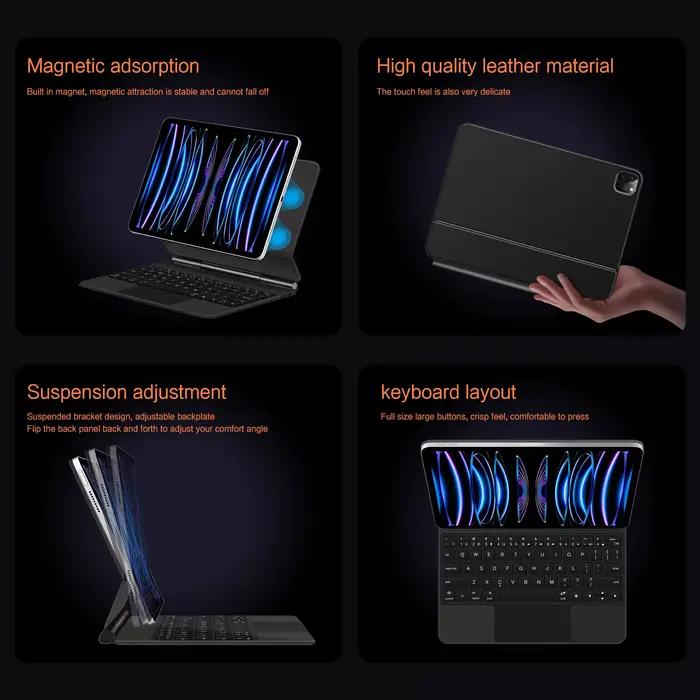 Clavier magique LFOIQN pour iPad Pro 11 pouces 1ère 2ème 3ème 4ème 12