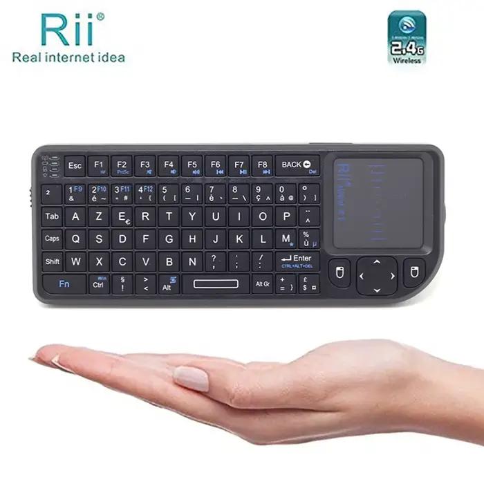 Rii X1 2.4 GHz Mini clavier sans fil claviers anglais/ES/FR avec pavé tactile pour Android TV Box/PC/ordinateur portable