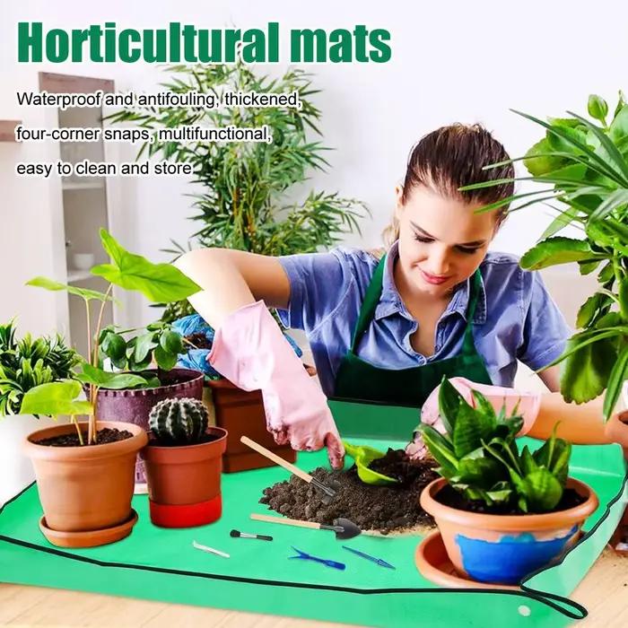 Tapis de jardinage imperméable pour repotage, tapis carré pour plantes, pliable, anti-salissure