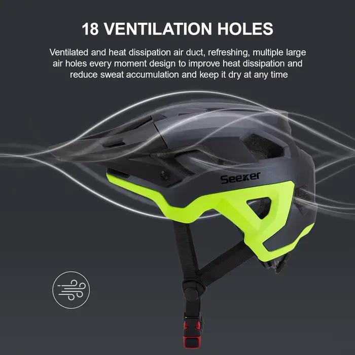 Casque de vélo Seeker Matte Color-Blocking, casque de protection léger et respirant pour VTT de descente, taille réglable