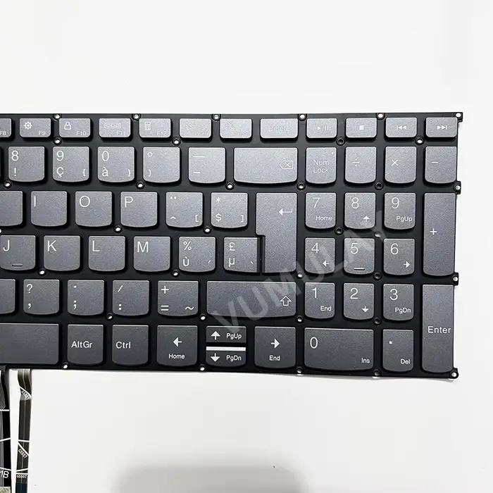 Clavier AZERTY pour Lenovo d'urgence apad 3-15ALC6 3-15ITL6 3-17ALC6 3-15ADhorizon 5-15IIL05 15ITL05 5-15ALC05 PR5SB-BE Belgique Retro Eclairé Nouveau Design Français Silver Gris