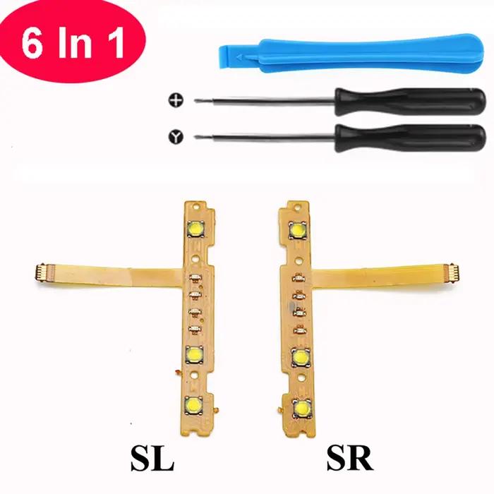 Pièces de rechange de câble flexible de clé de bouton SL SR pour contrôleur de jeu JoyCon NS de commutateur avec accessoire d'outil de tournevis
