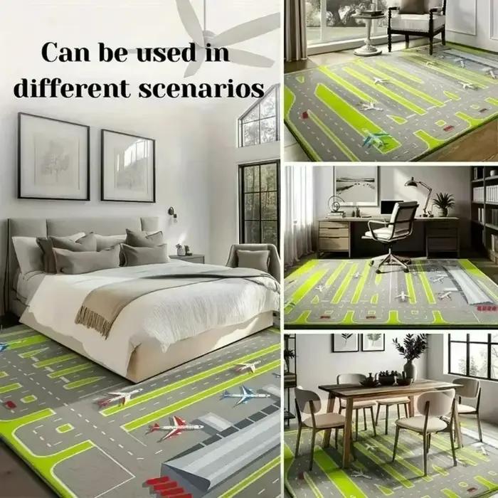 Tapis de piste de course moderne avec motifs géométriques pour salon chambre à coucher ou salle de jeux décoration de la maison doux antidérapant Polyester style moderne