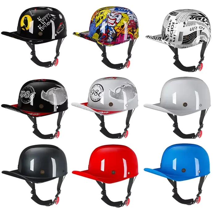 Casquette de baseball pour casque de moto Vintage, pour hommes et femmes, scooter pour enfants, demi-visage, chapeau quatre saisons, nouvelle collection 2022