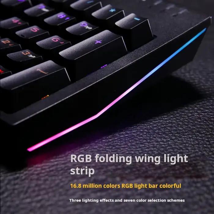 Lenovo K104 clavier mécanique 104 touches effet de rétro-éclairage rvb jeux de bureau axe bleu/axe rouge en option UK noir