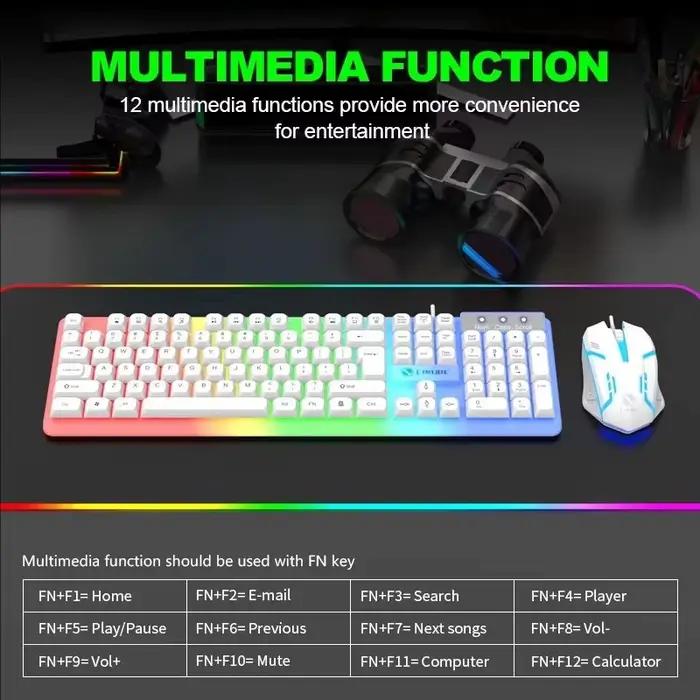 Clavier de jeu souris Combos ordinateur portable rétro-éclairage Gamer Kit LED filaire Usb
