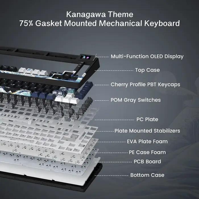 Clavier de jeu mécanique filaire avec écran OLED