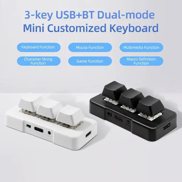 MK321BT Mini clavier personnalisé à 3 touches avec interrupteur bleu mécanique USB +