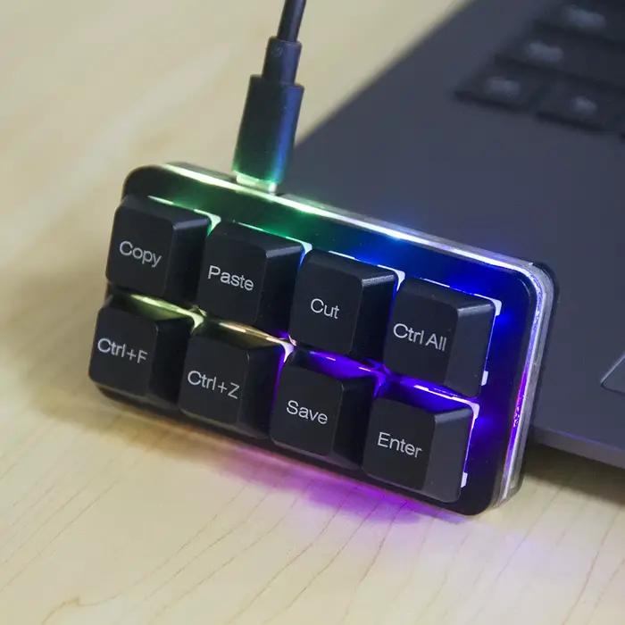 Clavier Excel New 8key Noir et Blanc Officiel avec Rétroéclairage RGB