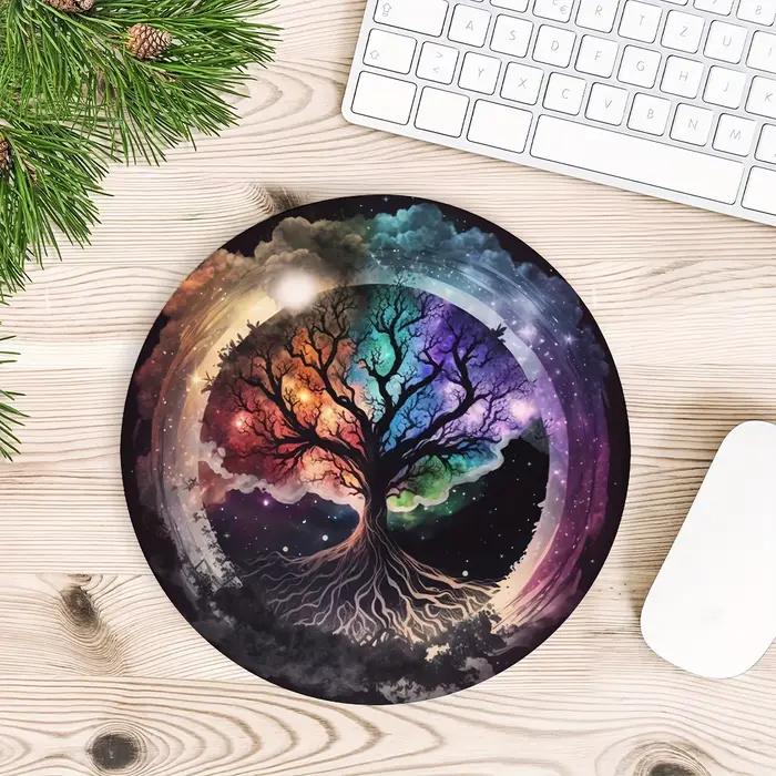 Tapis de souris rond arbre de vie