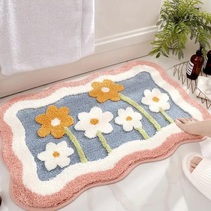 Tapis de bain antidérapant en fausse laine douce, séchage rapide, résistant à la saleté, pour baignoire de douche, toilettes, tapis de sol pour la maison