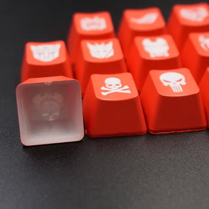Clavier mécanique personnalité rétro-éclairage keycap rouge pour transformateurs chauve-souris araignée Iron man Alien punisseur crâne bilibili ROG Girl