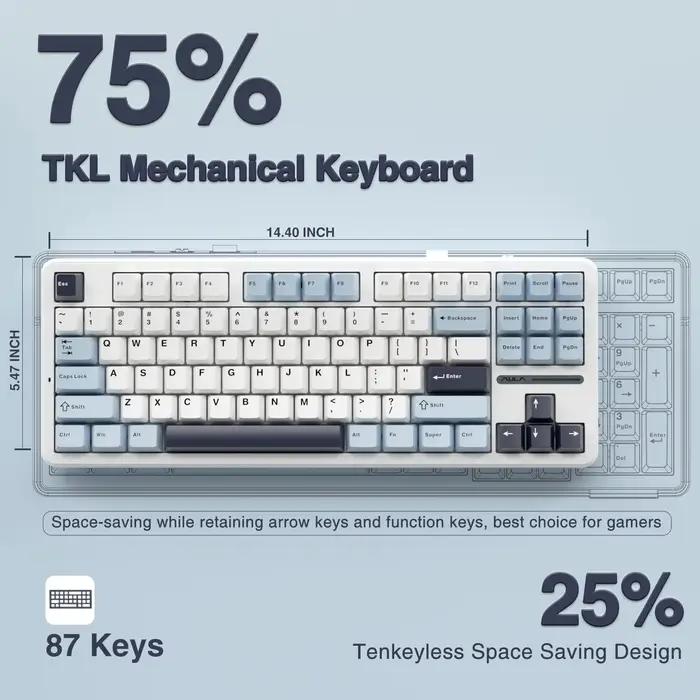 AULA F87 Pro clavier mécanique sans fil TKL