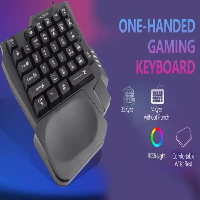Clavier de jeu antidérapant noir à une main