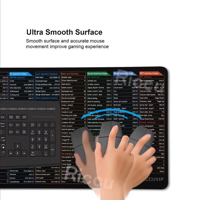 Raccourcis clavier Excel Word PPT PS PR CDR Tapis de souris étendu Bureau PC