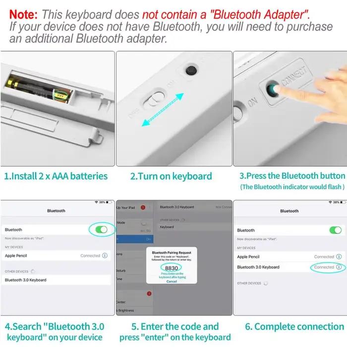Clavier Bluetooth portable sans fil fin
