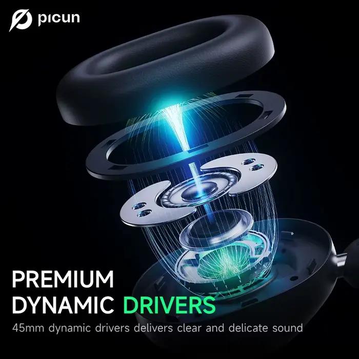 Picun-Casque Bluetooth à suppression active du bruit F6
