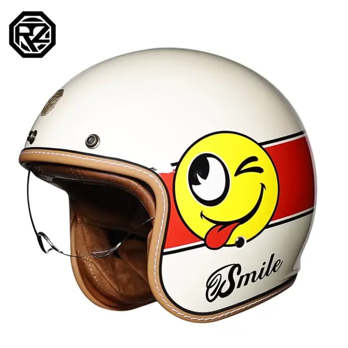 Casque de moto ouvert rétro 3/4 ORZ 301