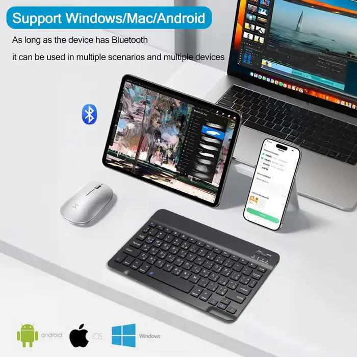 Clavier sans fil Bluetooth arabe à 78 touches