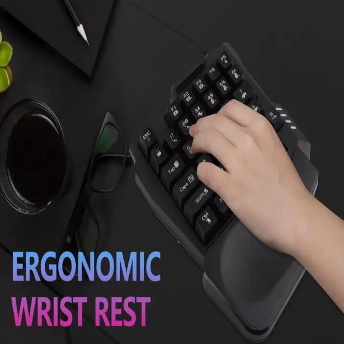 Clavier de jeu antidérapant noir à une main