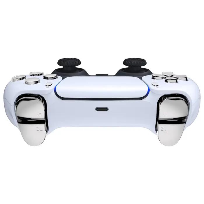 EXtremeRate Remplacement Ensemble complet lèvent Compatible avec la manette ps5 BDM-030 BDM-040 série BDM-050 - Chrome
