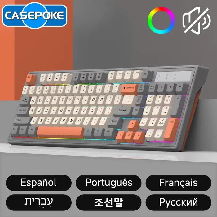 CASEPOKE Clavier mécanique français 98 touches pour PC