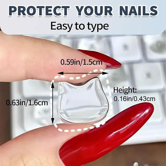 24 autocollants pour clavier pour les utilisateurs ayant des ongles longs