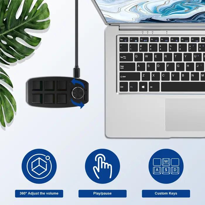 Programmation Bluetooth Macro clavier personnalisé 6 touches 3 boutons rvb bricolage