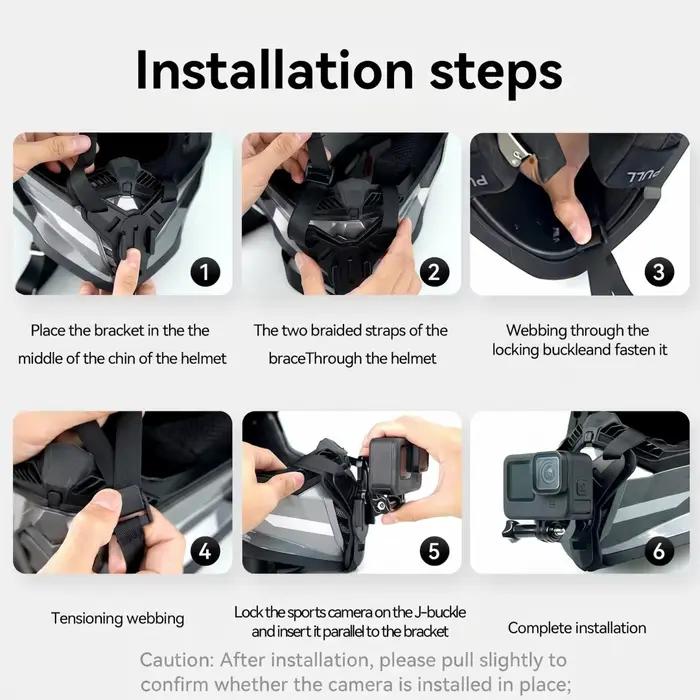 Support de fixation pour mentonnière de casque pour caméra de moto 5/6/7, accessoire pour casque de moto, support de mentonnière, noir