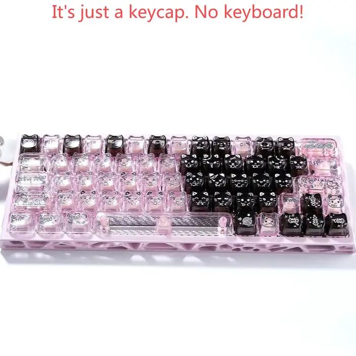 Kit de touches de clavier MOA+MAO « Chat Mignon et Cool » pour PC