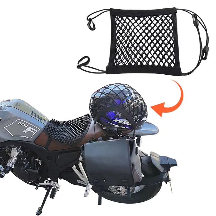 Filet de rangement pour casque de moto, sac de coffre de rangement pour casque de moto, sac de maintien à crochet, Cargo, vélo, Scooter, réservoir de carburant en maille