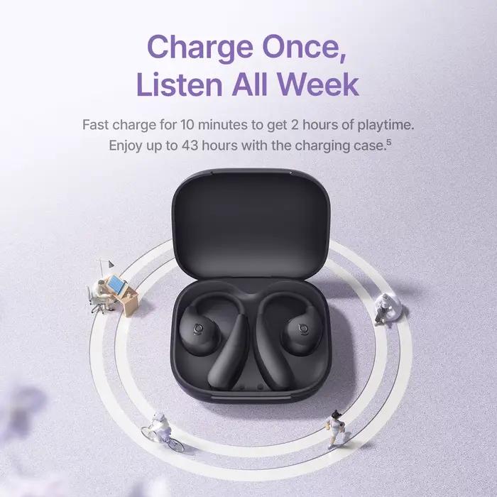 Écouteurs sans fil sportifs à oreille ouverte Baseus Bass BF1 Lite Bluetooth 5.4 avec crochets d'oreille