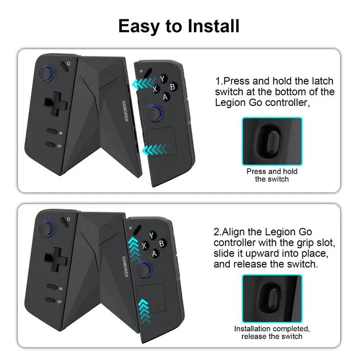 Support de chargement pour contrôleur RGEEK pour Lenovo Legion Go 2 conception ergonomique coque de remplacement boîtier en plastique bouton poussoir sans câble portable occasionnel recharge sécurisée pour joueurs occasions spéciales