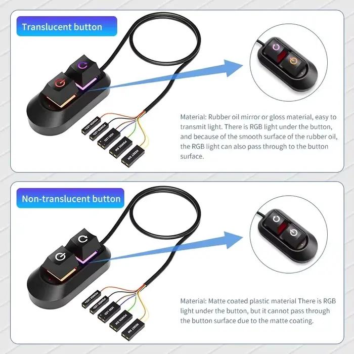 Lumières LED RGB 2M, interrupteur de bureau pour ordinateur