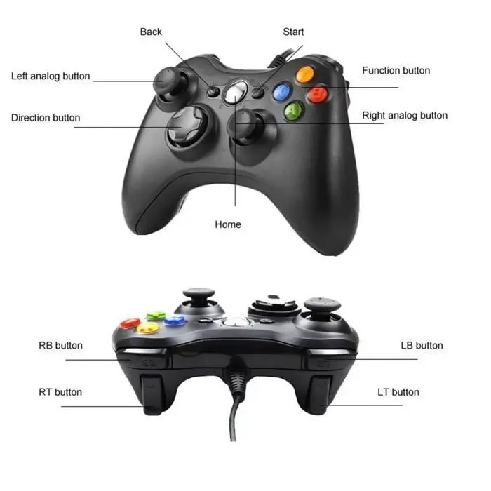 Contrôleur de jeu GAMROMBO pour Xbox 360/Slim/Windows7/8/10 manette de jeu filaire/sans fil Joystick de contrôle double