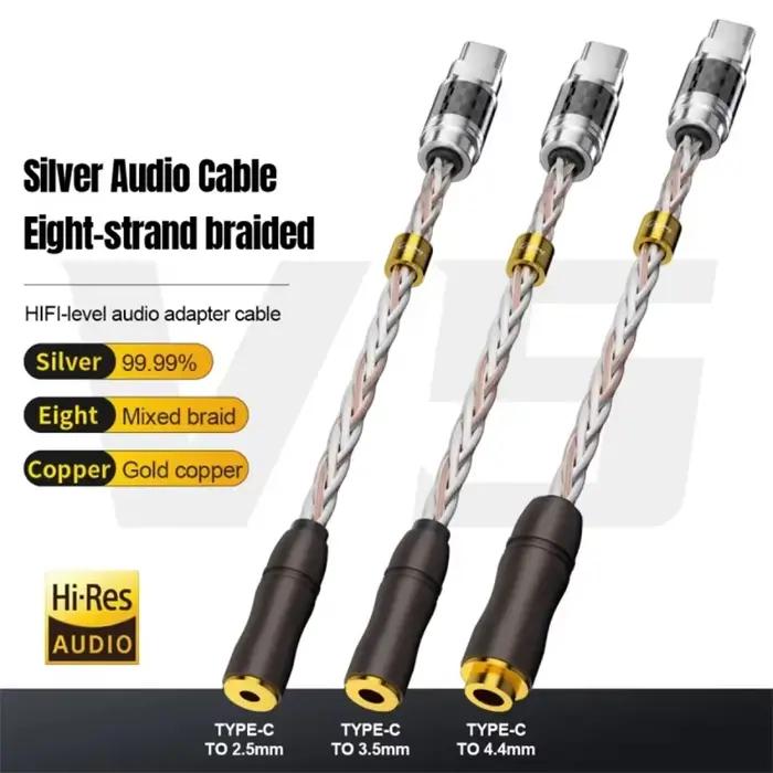 Câbles de convertisseur de casque USB C à Jack femelle 2.5mm 3.5mm 4.4mm