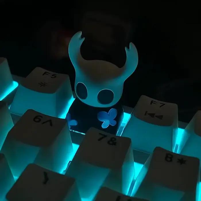 Creux chevalier Keycap Transmission de la lumière mignon personnalité résine mécanique clavier accessoire Anime unique