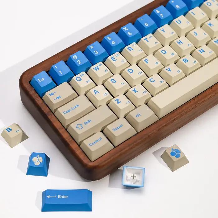 KBDiy Clone GMK Keycaps coréen GMK bleu alerte rétro Alice ISO Keycap cerise profil pour 60 Wooting magnétique clavier mécanique