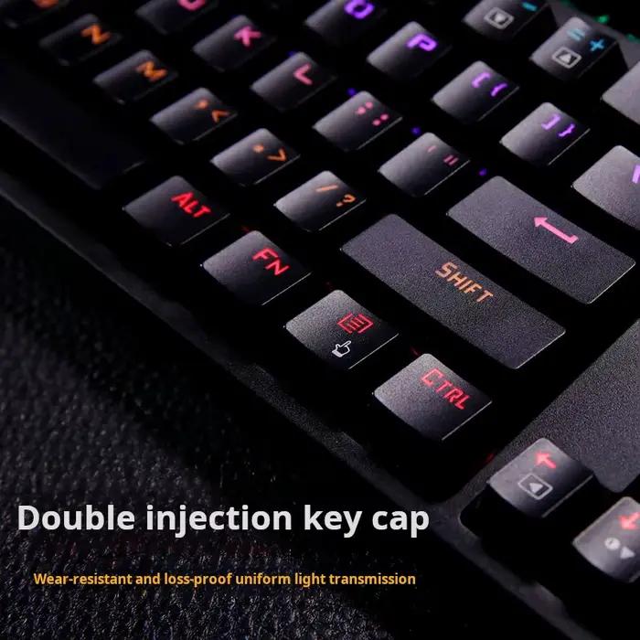Lenovo K104 clavier mécanique 104 touches effet de rétro-éclairage rvb jeux de bureau axe bleu/axe rouge en option UK noir