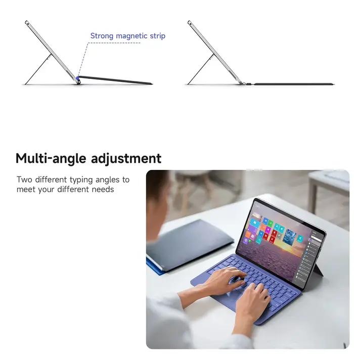Clavier Bluetooth PULUZ pour Microsoft Surface Pro 12 pouces, clavier rétro-éclairé multicolore, clavier multifonctionnel avec support pour ordinateurs de bureau et portables, clavier de jeu pour occasions spéciales