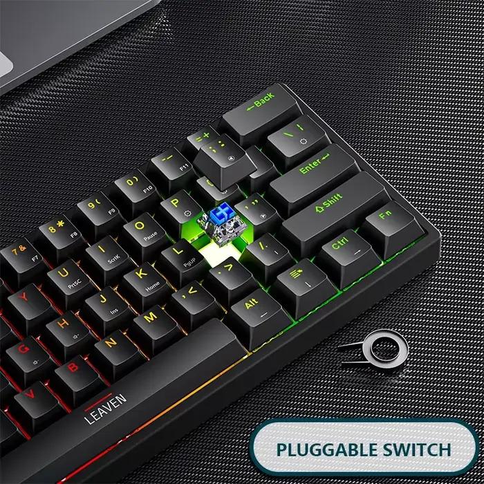 K620 Mini clavier mécanique de jeu 61 touches rvb Hotswap type-c