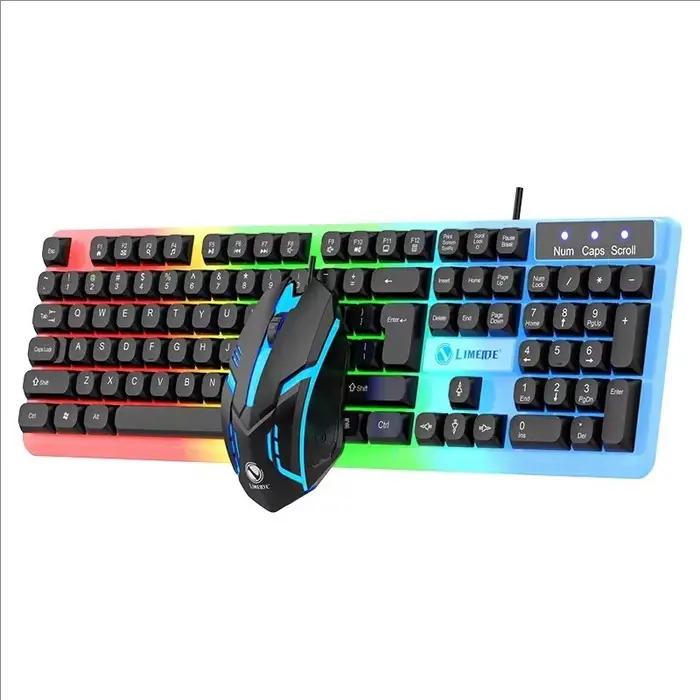 Clavier de jeu souris Combos ordinateur portable rétro-éclairage Gamer Kit LED filaire Usb