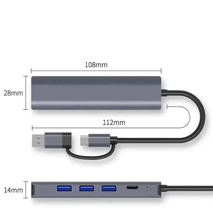 USB C HUB USB-C USB-A adaptateur Multiport Type C USB 3.0 transfert de données Gigabit Ethernet RJ45 Station d'accueil pour MacBook Pro