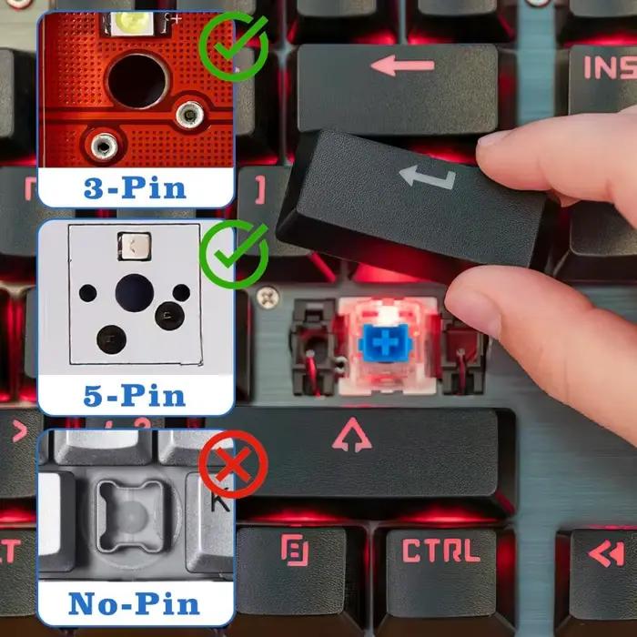 50 interrupteurs de clavier bleus