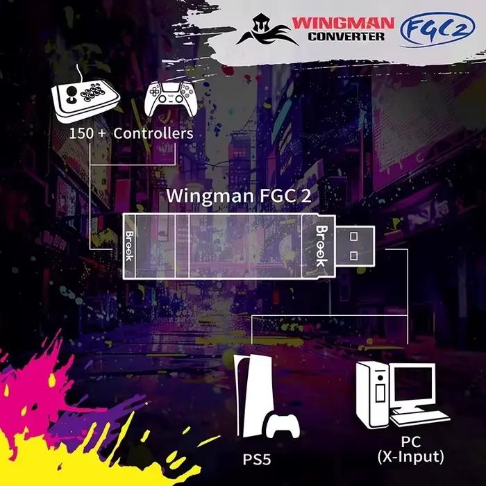 Wingman FGC 2 convertisseur natif PS5 N commutateur/PC/contrôleur Arcade Stick pour PS5/Windows PC