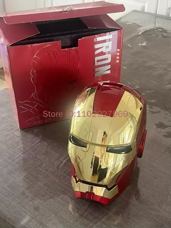 Casque Iron Man Mk5 Mk7 Mk50 Mk17 portable avec télécommande vocale électrique, cadeau de collection pour adultes, idéal pour les fans et les jeux de rôle